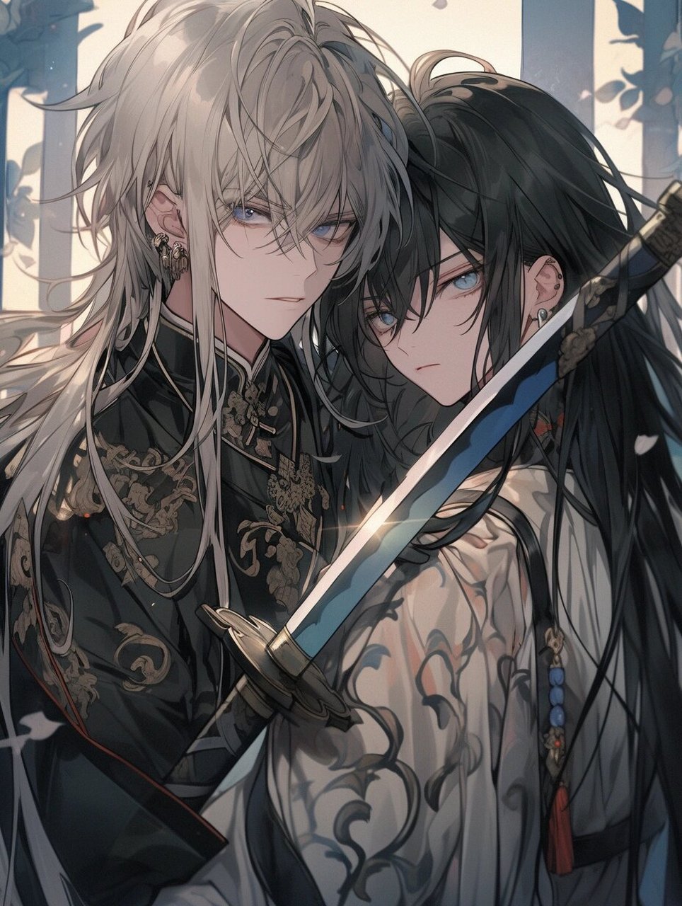 江湖有你 | 古风双男主头像壁纸插画素材 #男生头像# #动漫帅哥