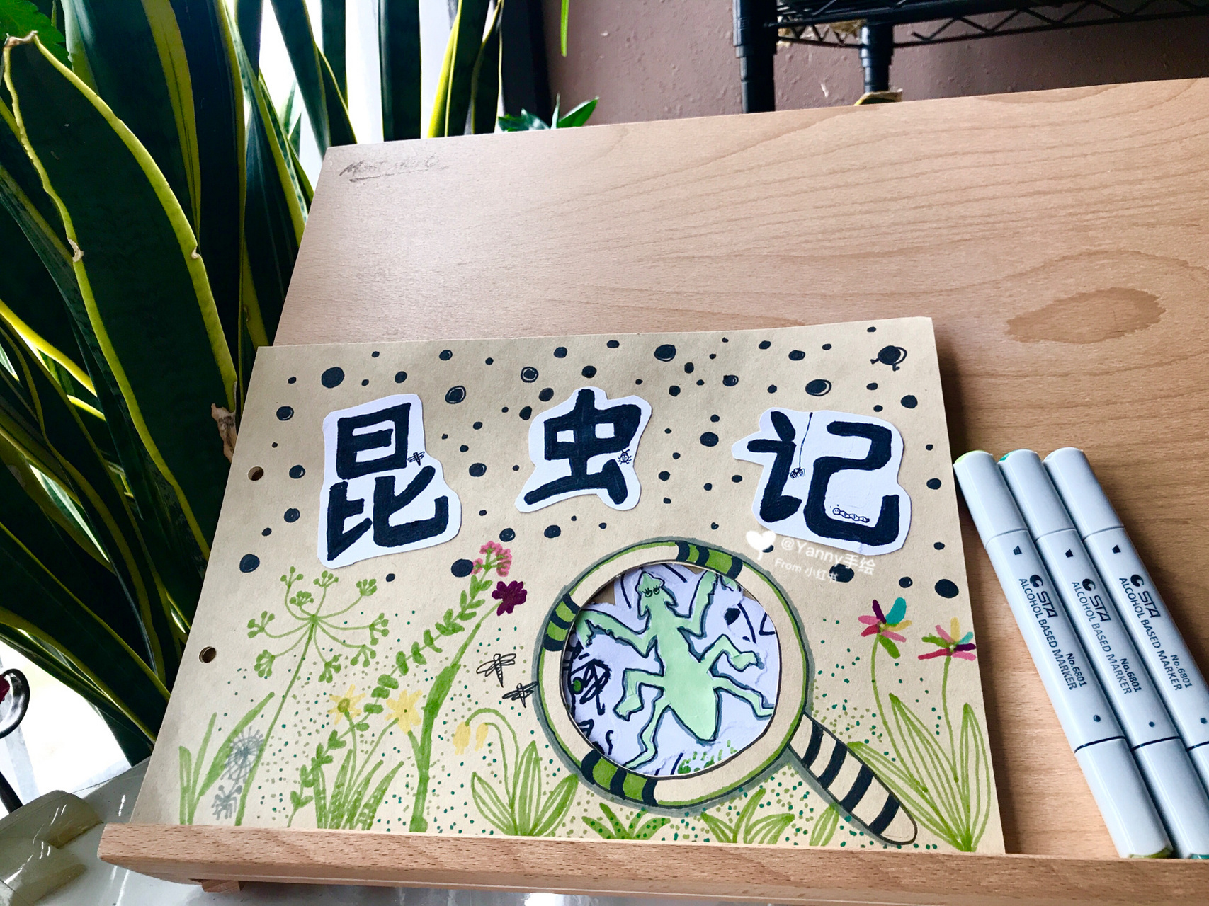 昆虫记 亲子手工书 |手绘书封面设计 亲子绘本手工书封面