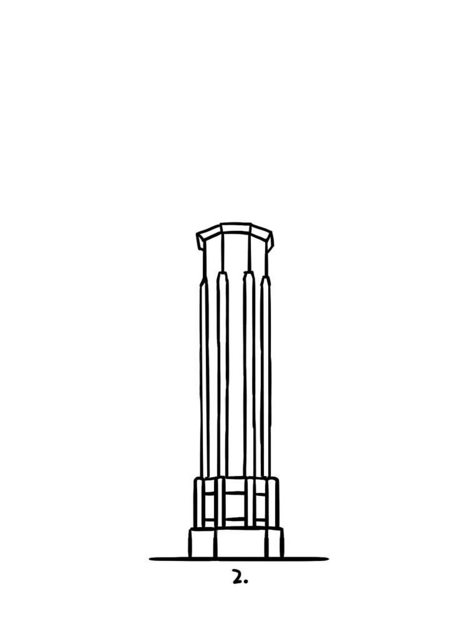 如何畫重慶解放碑|地標建築簡筆畫教程25 地標建築第25個作品-重慶