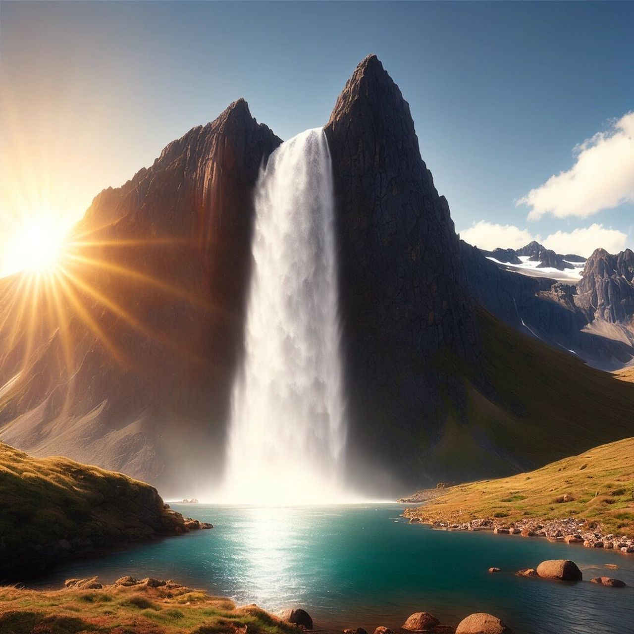 瀑布美景,招财好运