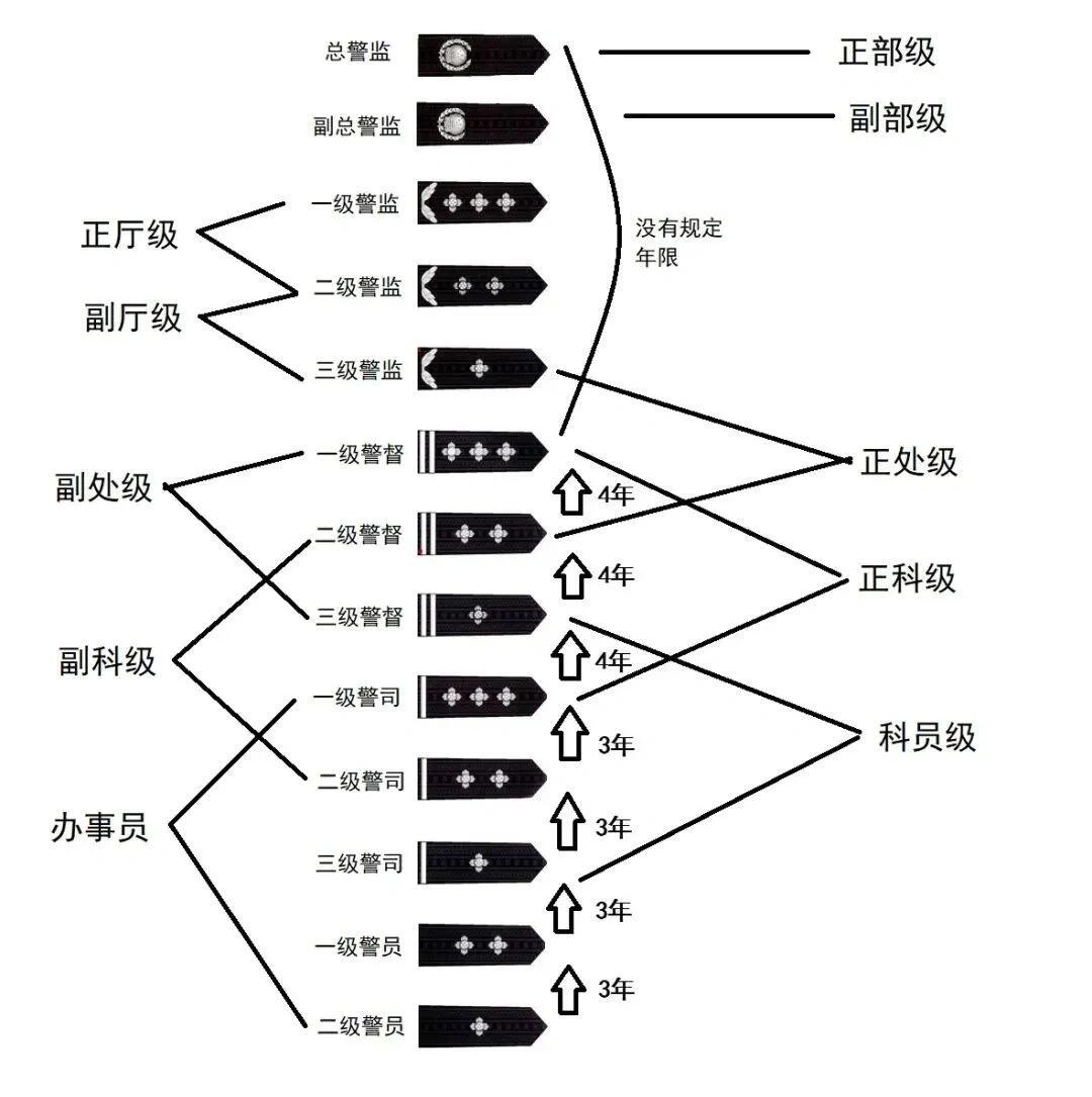 【对人民警察执法勤务职级,警务技术职务,警衔晋升知识及与公务员职级