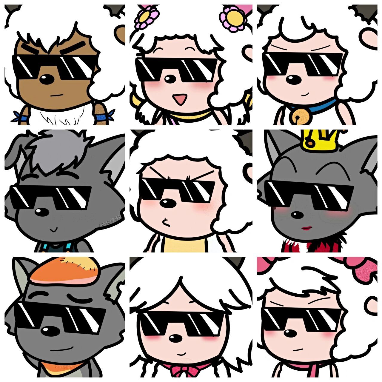 【174】‖喜羊羊与灰太狼墨镜头像9815 姐妹们铁汁们,拿图关注我