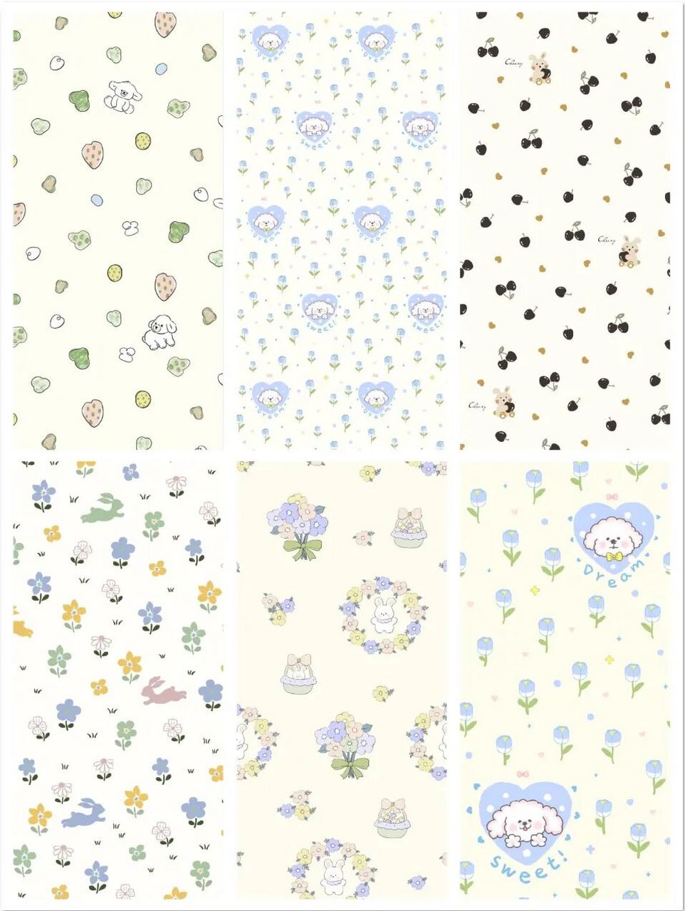 770期 清新碎花小卡通 图案壁纸 #壁纸# #原创壁纸# #手机壁纸