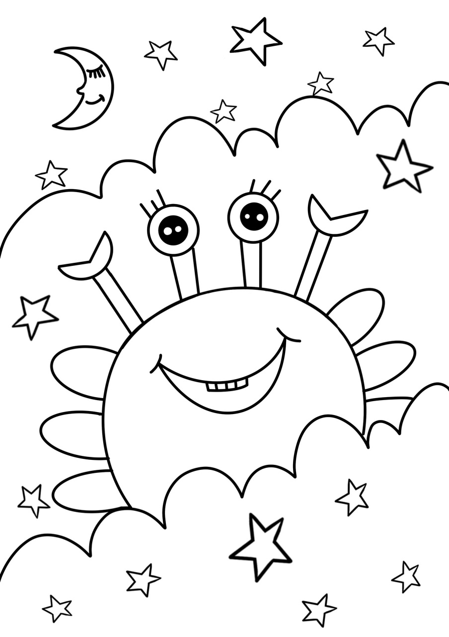 螃蟹0215 简笔画 创意画 儿童画 带线稿哦