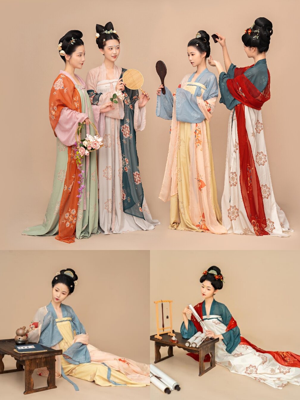 复原款汉服 美到像古画里的唐风仕女图