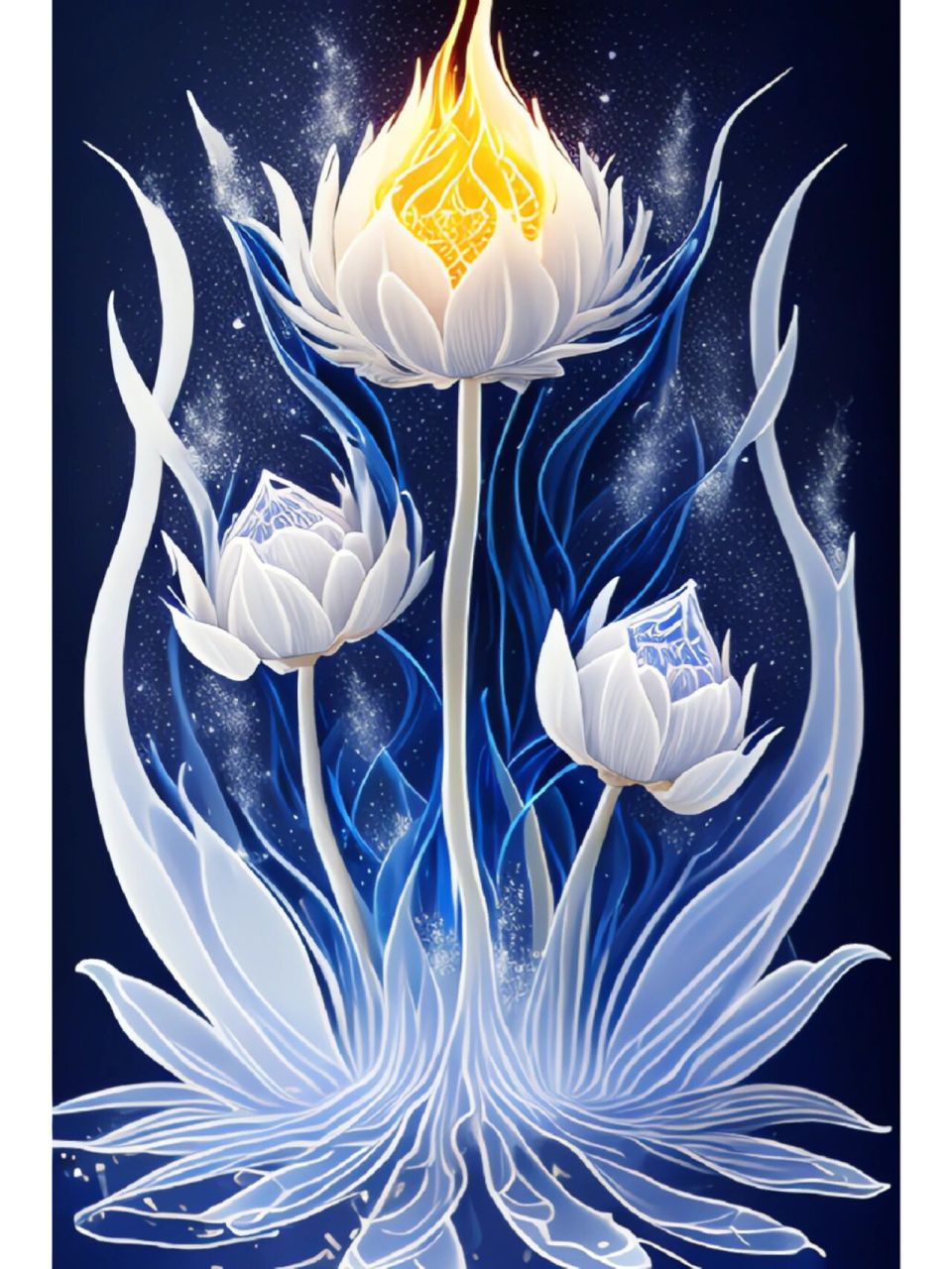 蓝色莲花 ,佛光普照,佛缘,试试这个壁纸! #ai绘画