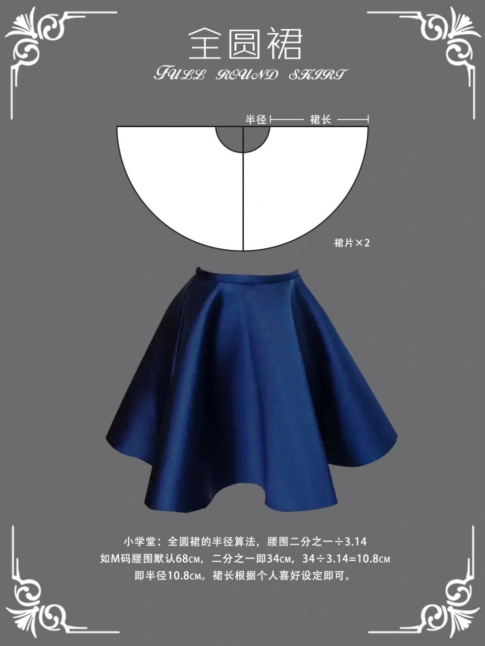 五种超简单圆形裙子纸样制版 大家好我是熙酱 今天给大家分享超简单易