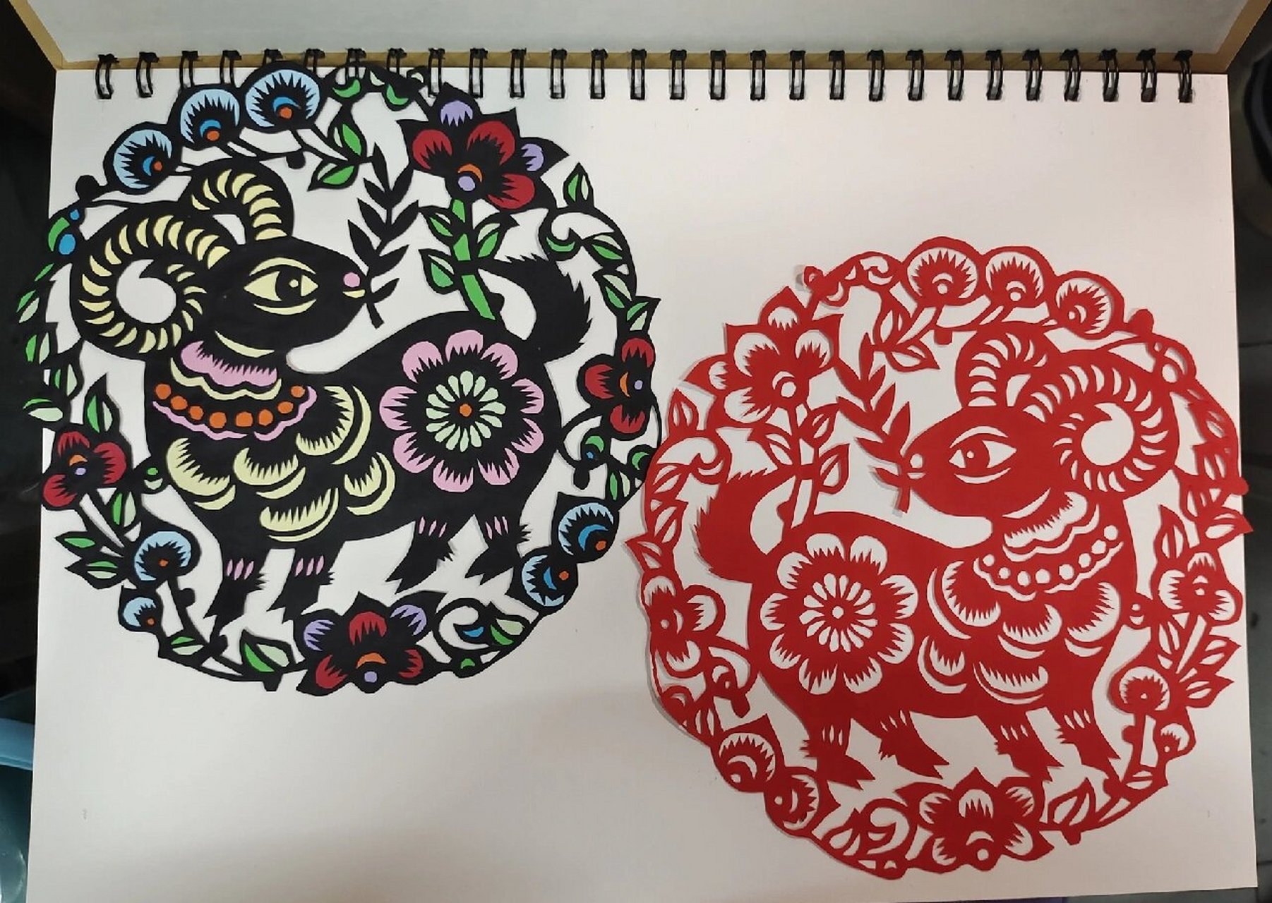 彩色剪纸,多层套色剪纸,刻纸练习 非原创,临摹刻纸.