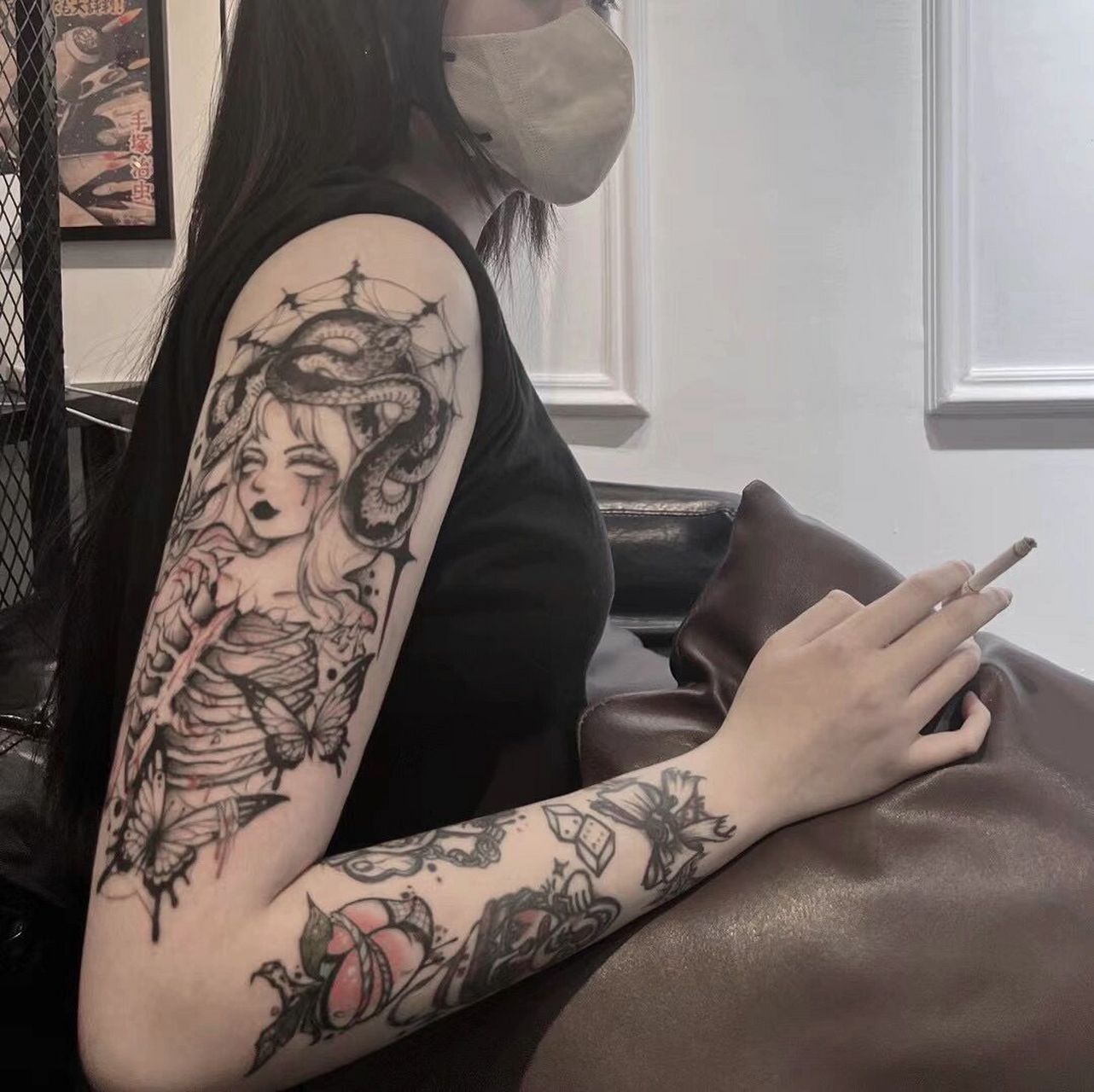 94暗黑美杜莎·tattoo ● 客妹的花臂已经拼的七七八八了 ●暗黑