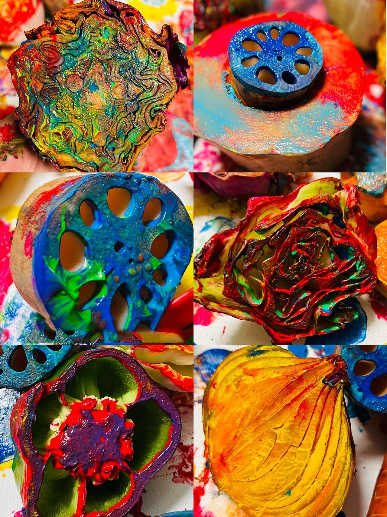 建议每个孩子都玩一次!蔬菜拓印画太好玩了