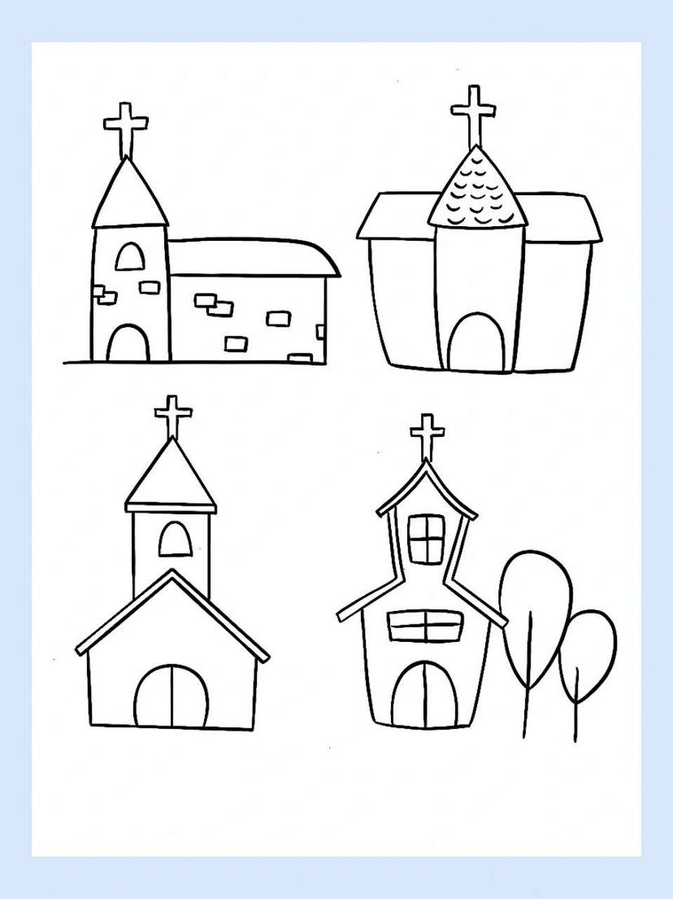 简笔画|教堂 761576157615
