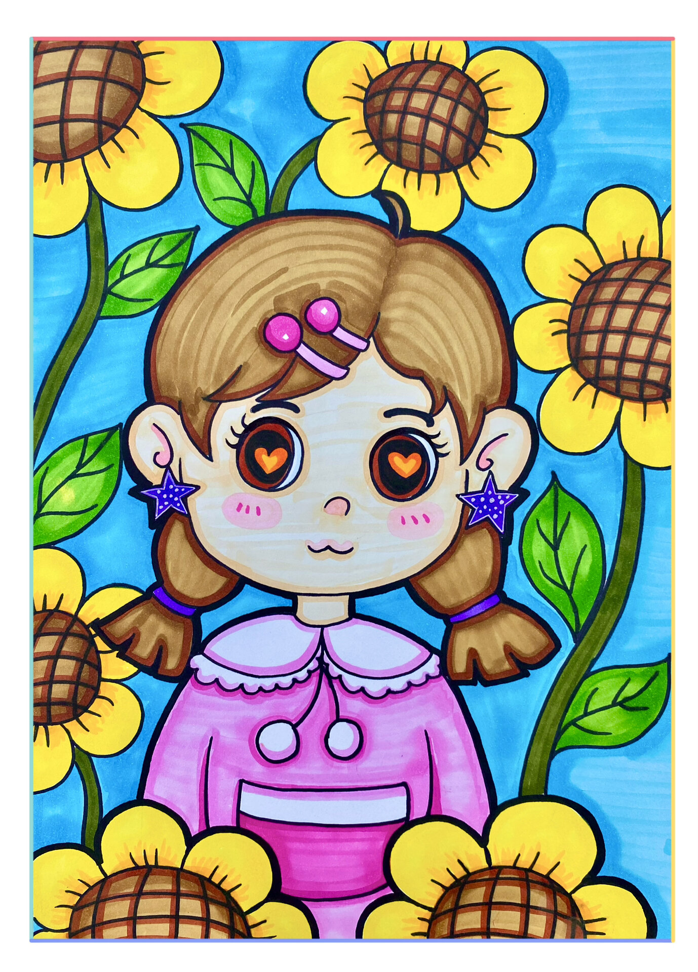 儿童画18《卡通女生》适合6