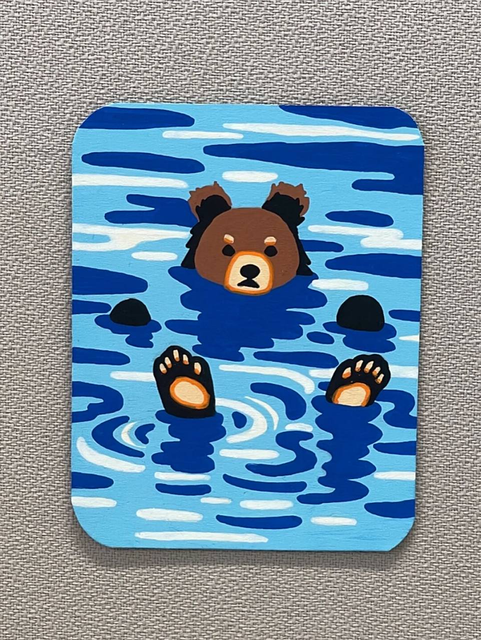 丙烯画泡澡小熊93 我也想泡澡0169♂15