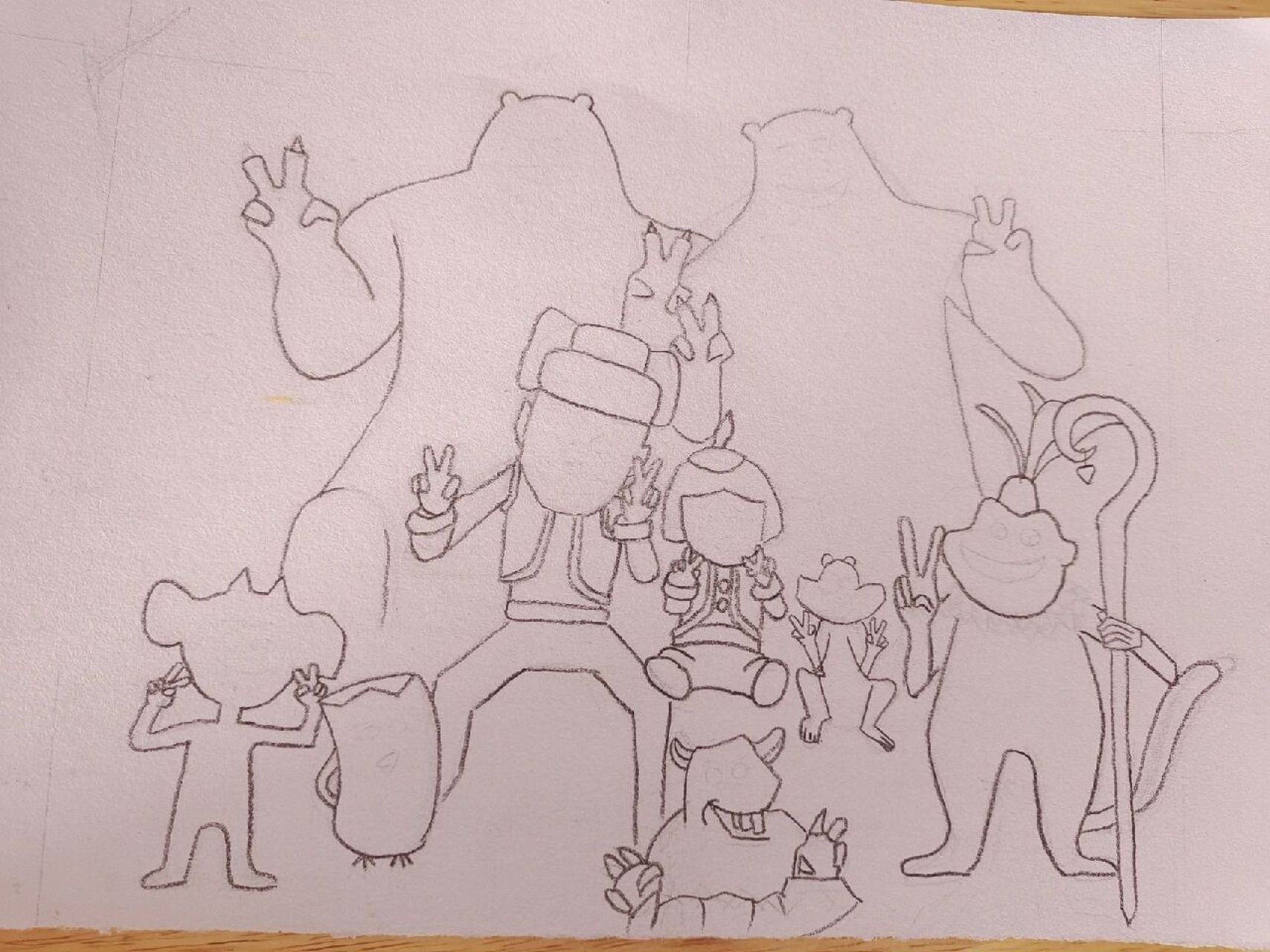 熊出没简笔画手绘 上色太难了,就浅浅的意会一下吧