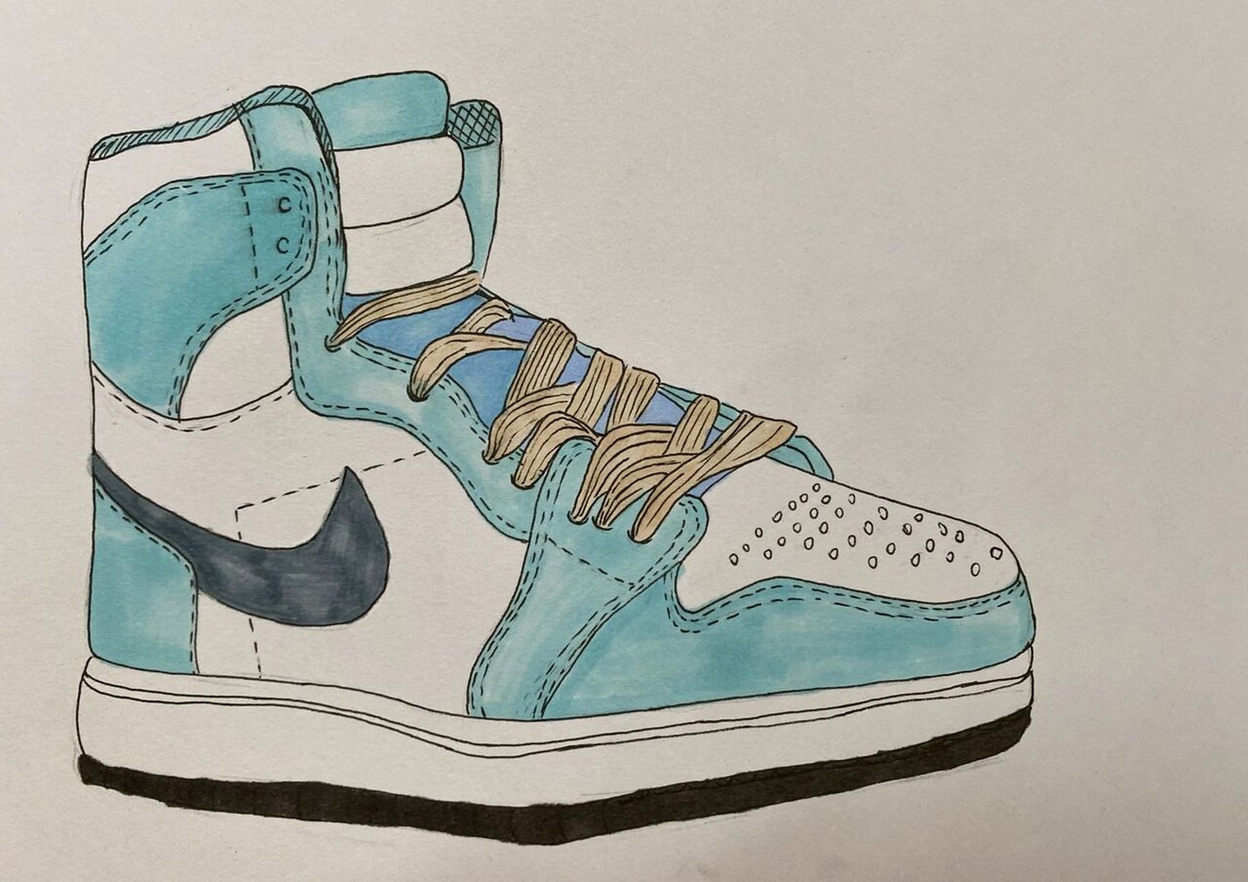 六年级美术作业《运动鞋写生》