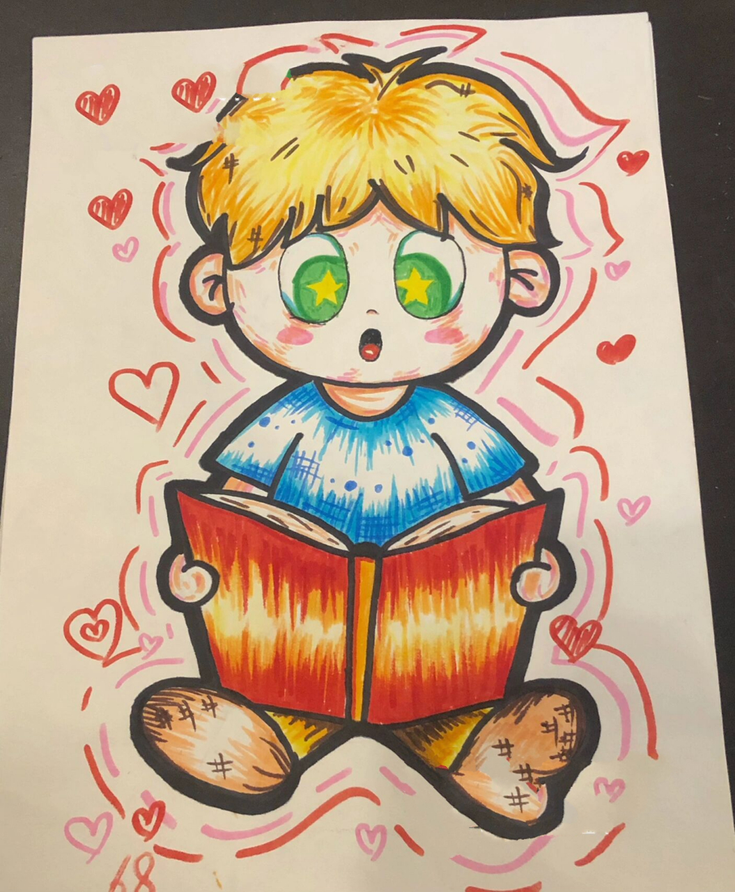 学前教育简笔画【看书的小男孩】     25分钟计时简笔画 看书的小朋友