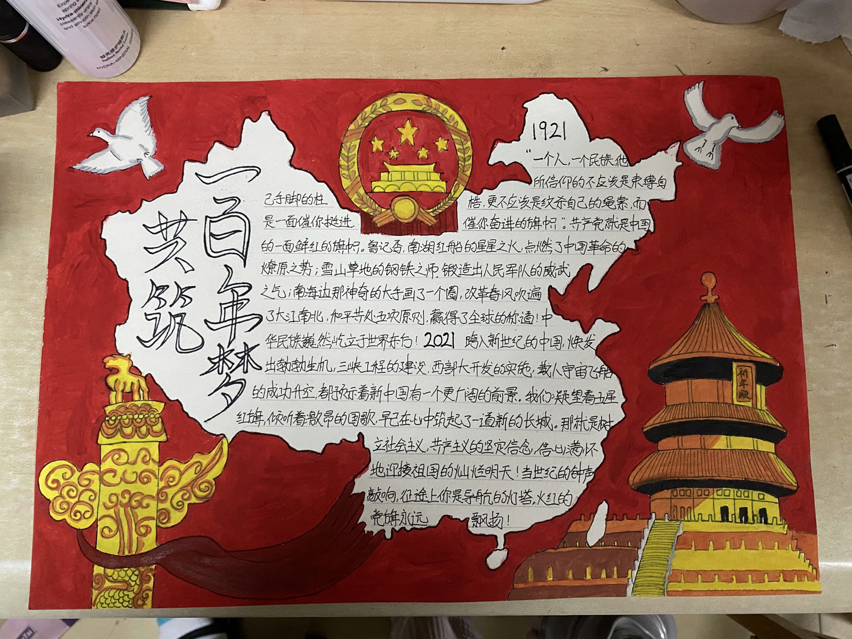 建党100周年主题手抄报 建党100周年主题手抄报