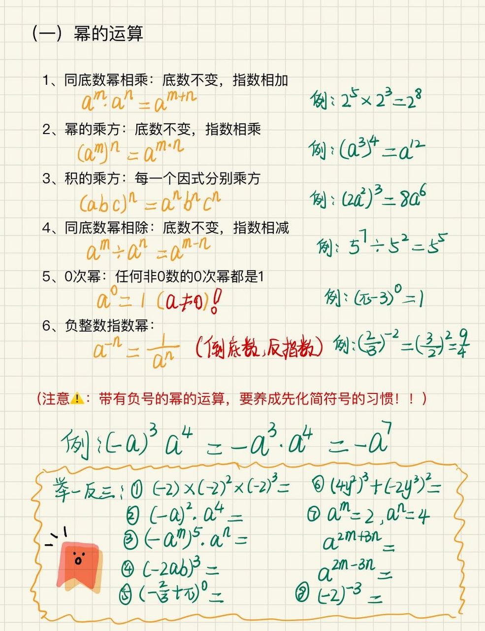 八年级数学之整式的乘除(一)幂的运算 这几个公式是整式乘除运算的