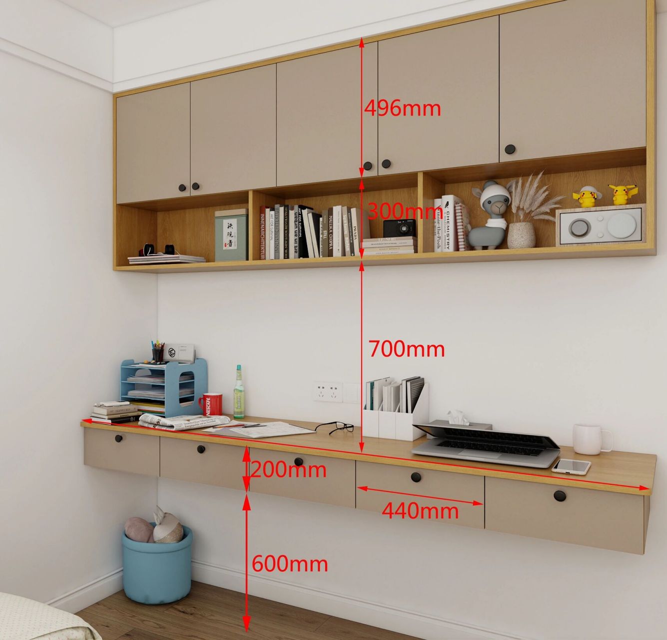 武汉原木定制双人悬浮书桌太实用了|附尺寸 这是我们武汉一位客户的