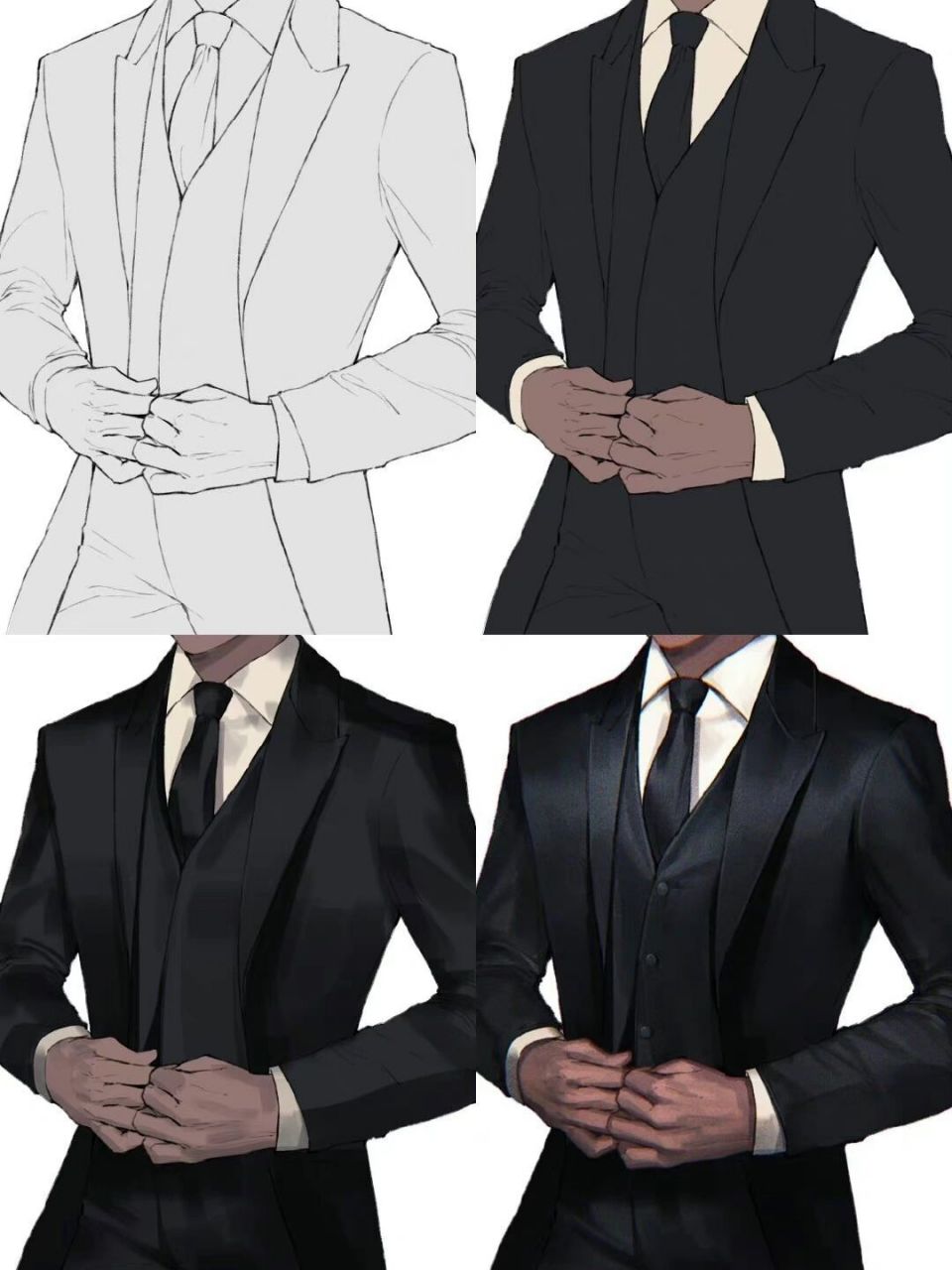 插画教程-"男士西装的画法"