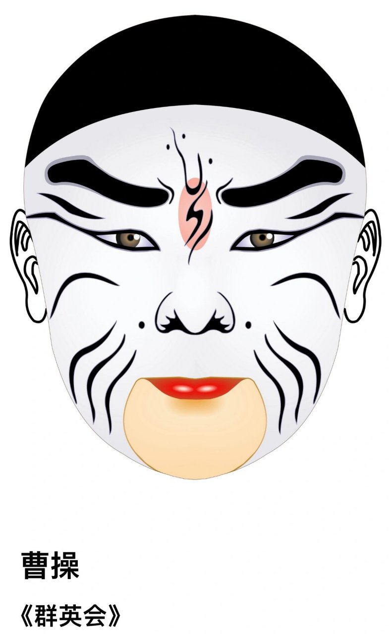 26615京剧脸谱之曹操 京剧脸谱大全 京剧脸谱中的不同颜色代表不