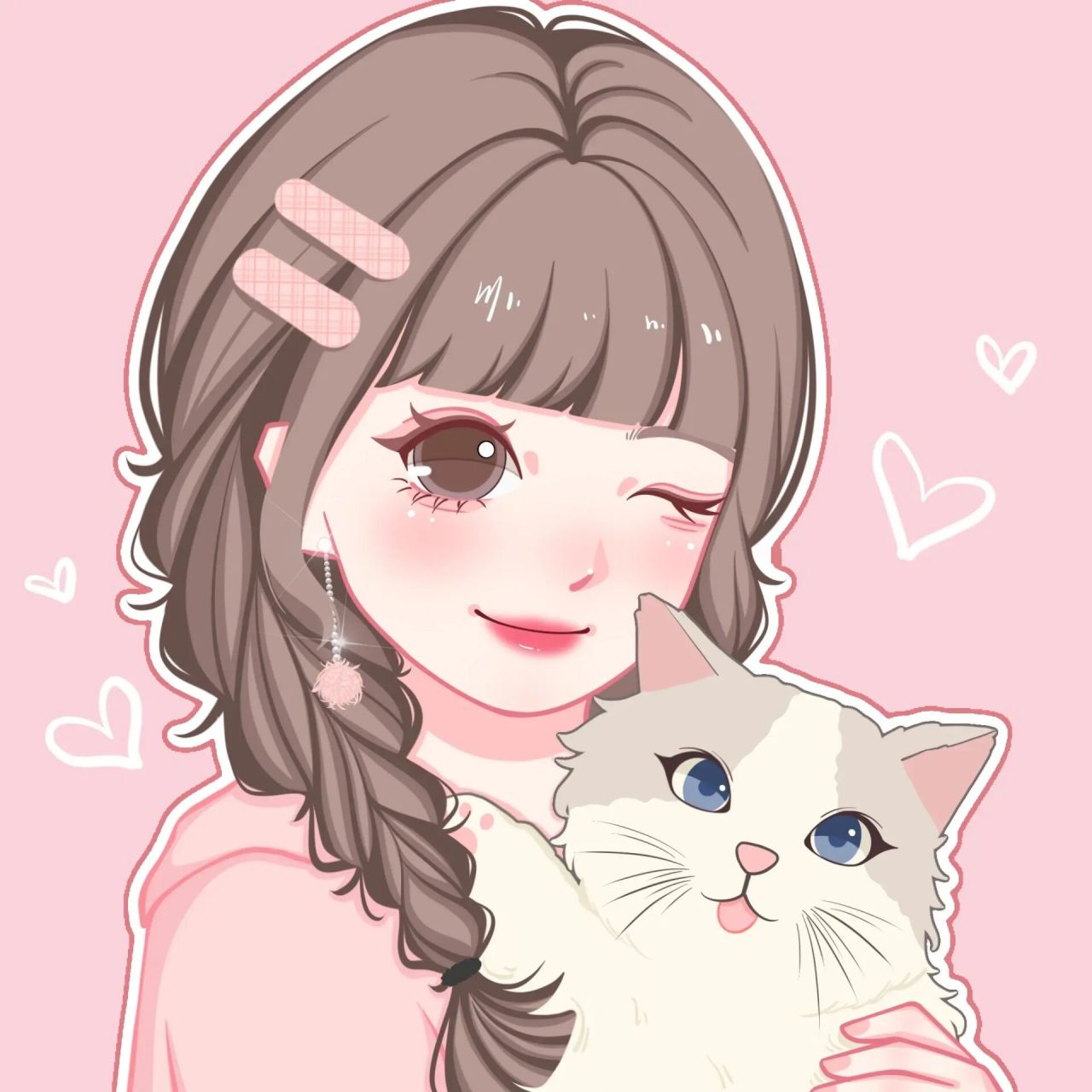 卡通头像|猫猫女孩的闺蜜头像 最近好喜欢猫猫,想养了 93临摹93