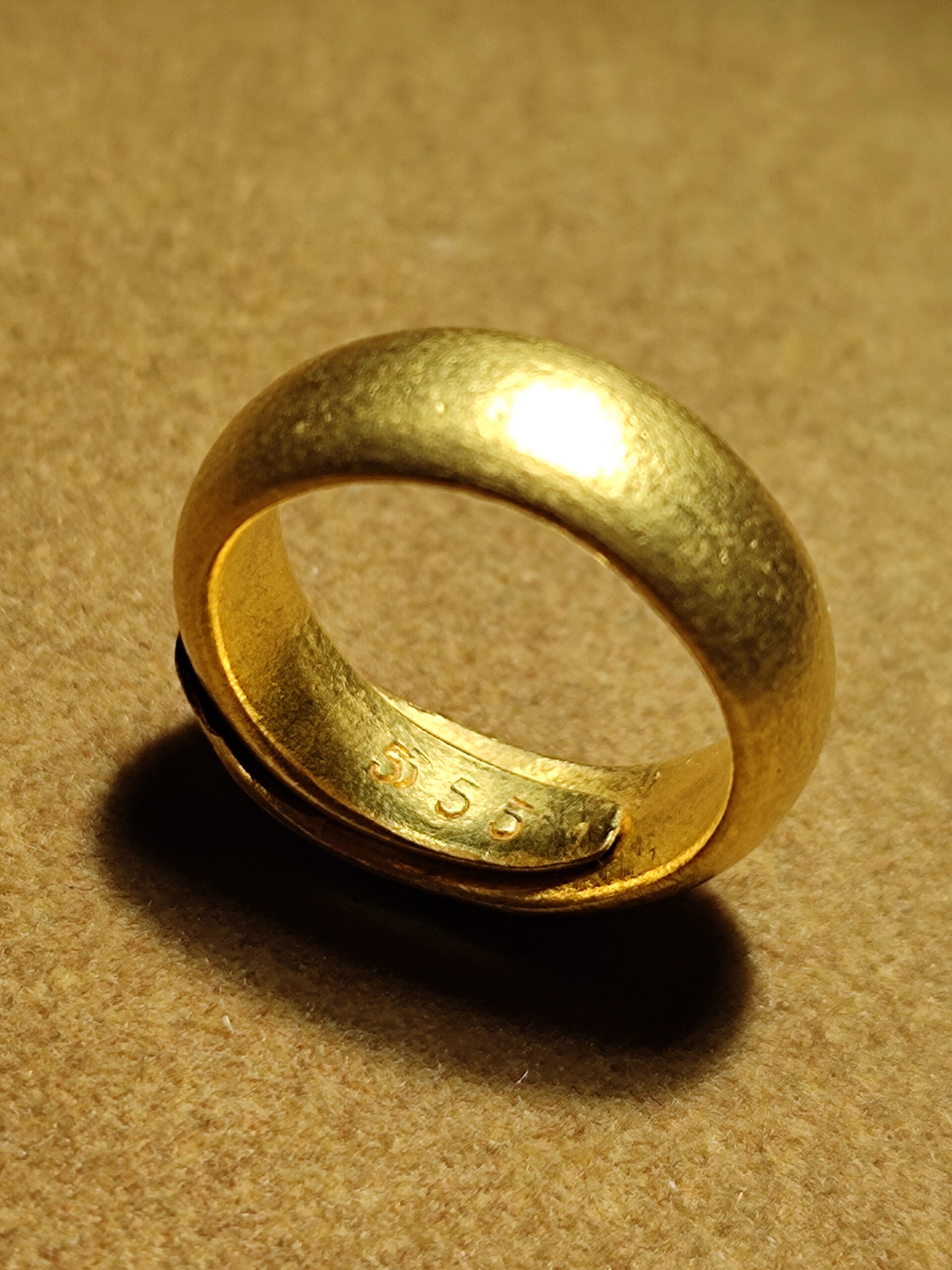 古董首饰 民国老金戒指 广州中华南路福祥 民国 老金戒指 橘皮纹 超