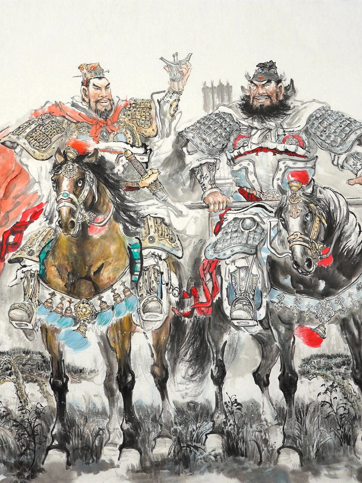 字画孤品收藏:刘备,关公,张飞共创大业