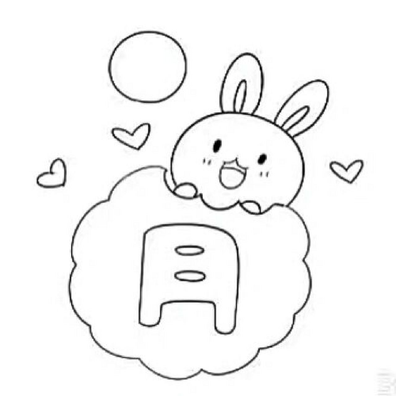 中秋节小兔子简笔画素材91