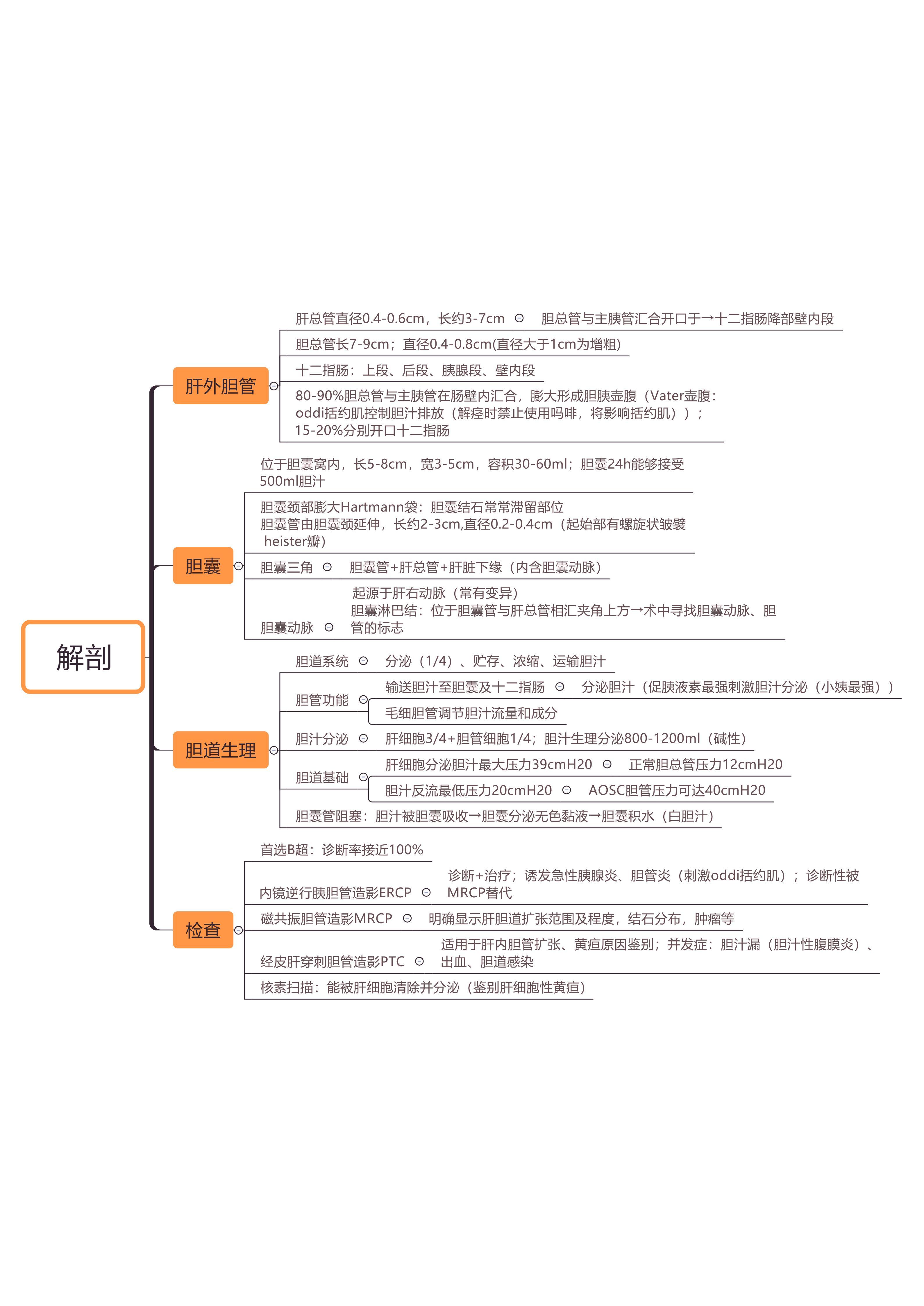 外科学胆道系统思维导图