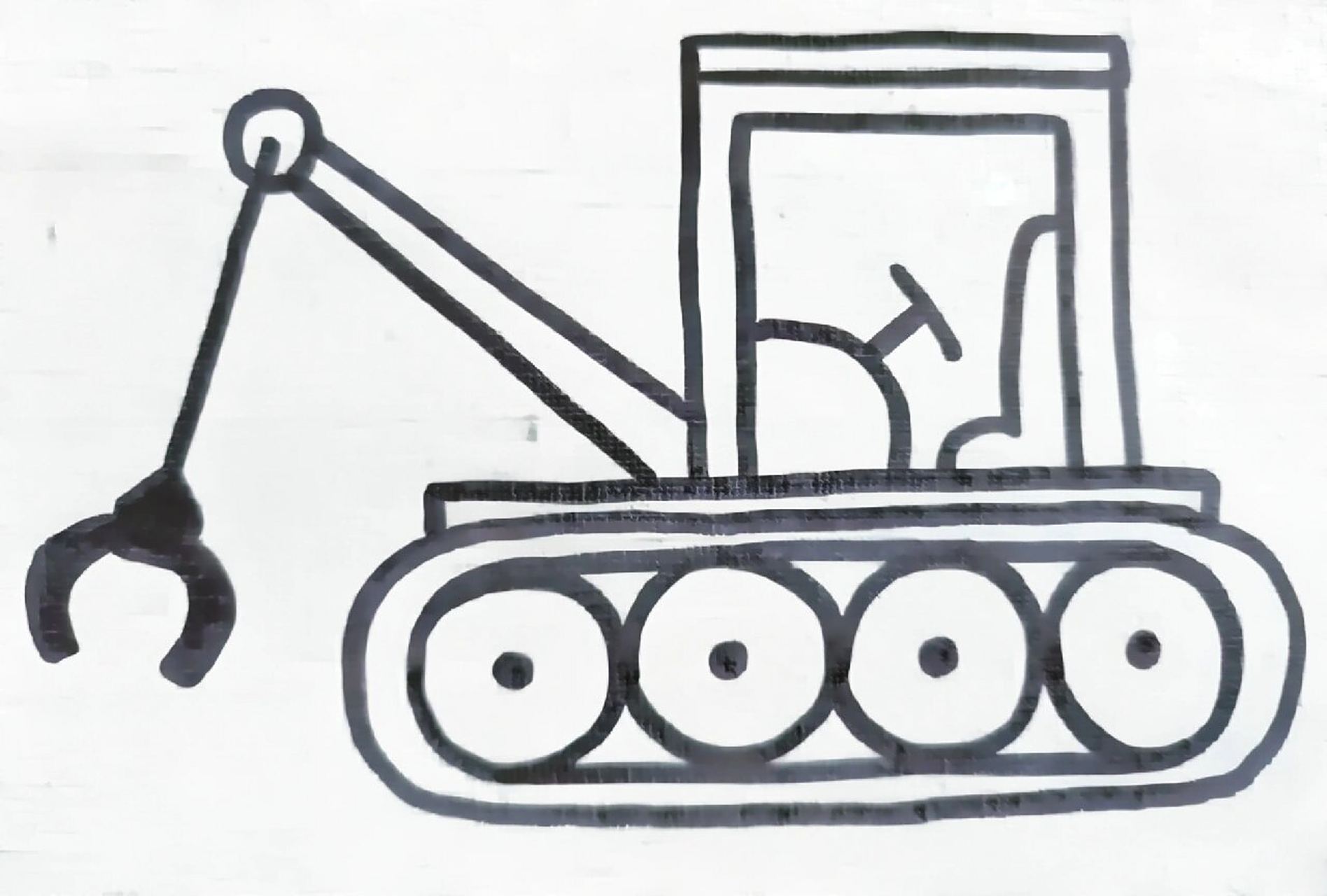 儿童画男孩子喜欢的工程车简笔画可打印