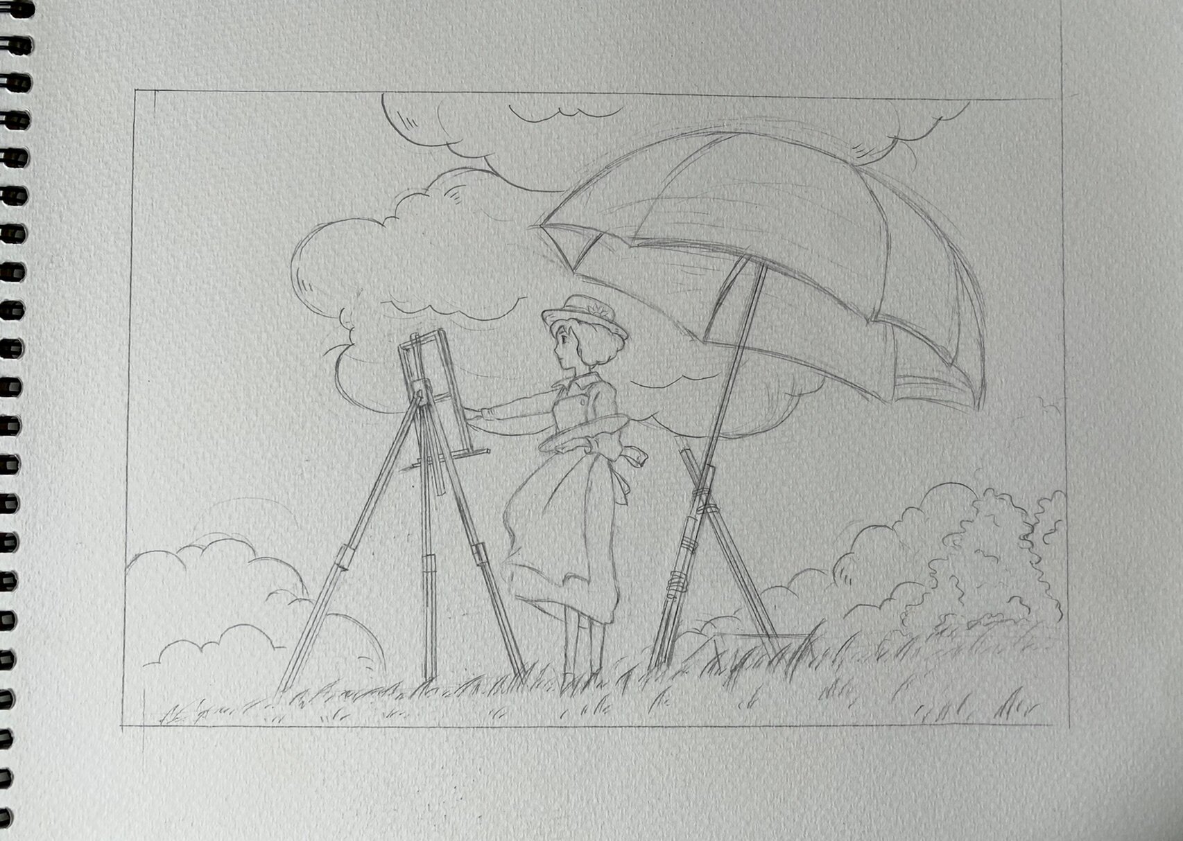 起风了 线稿 画了幅一直喜欢的宫崎骏,最近太忙没空上色