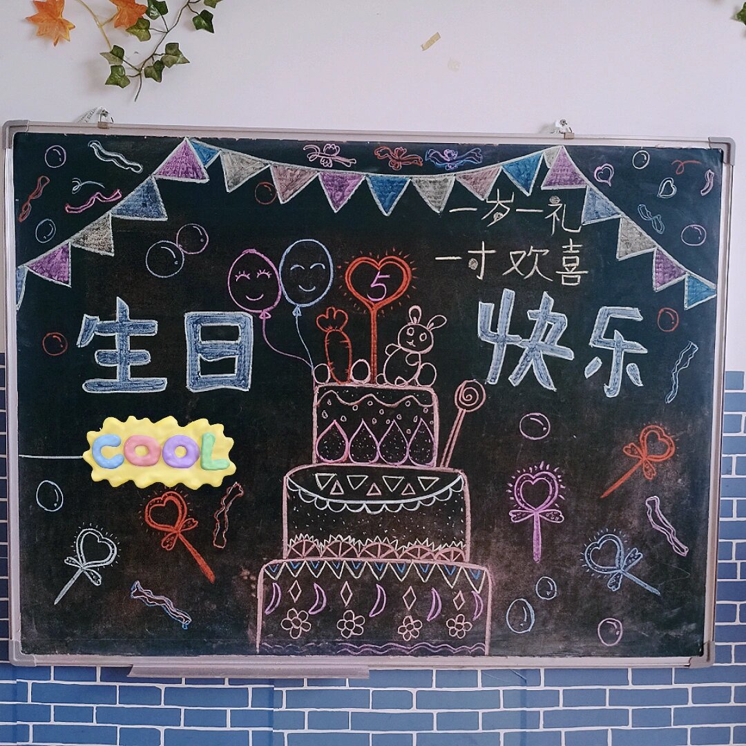 生日蛋糕黑板报