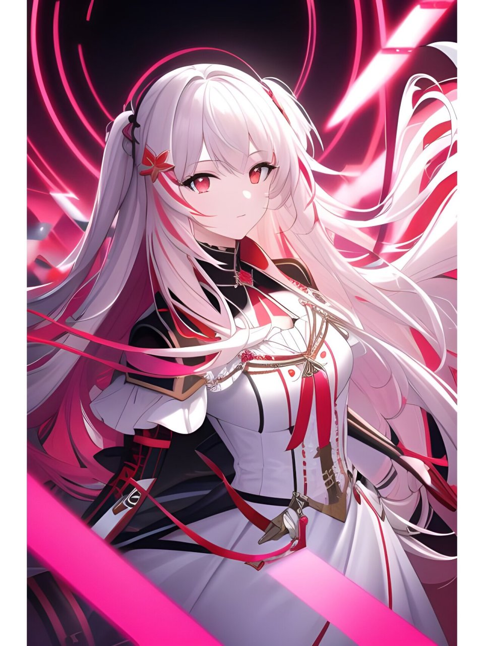 炫酷赛博朋克风女战士,动漫二次元绘画人物