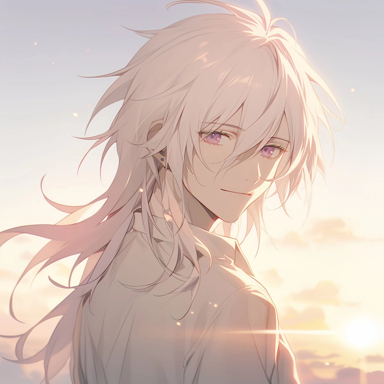 动漫头像|白发男头(3)