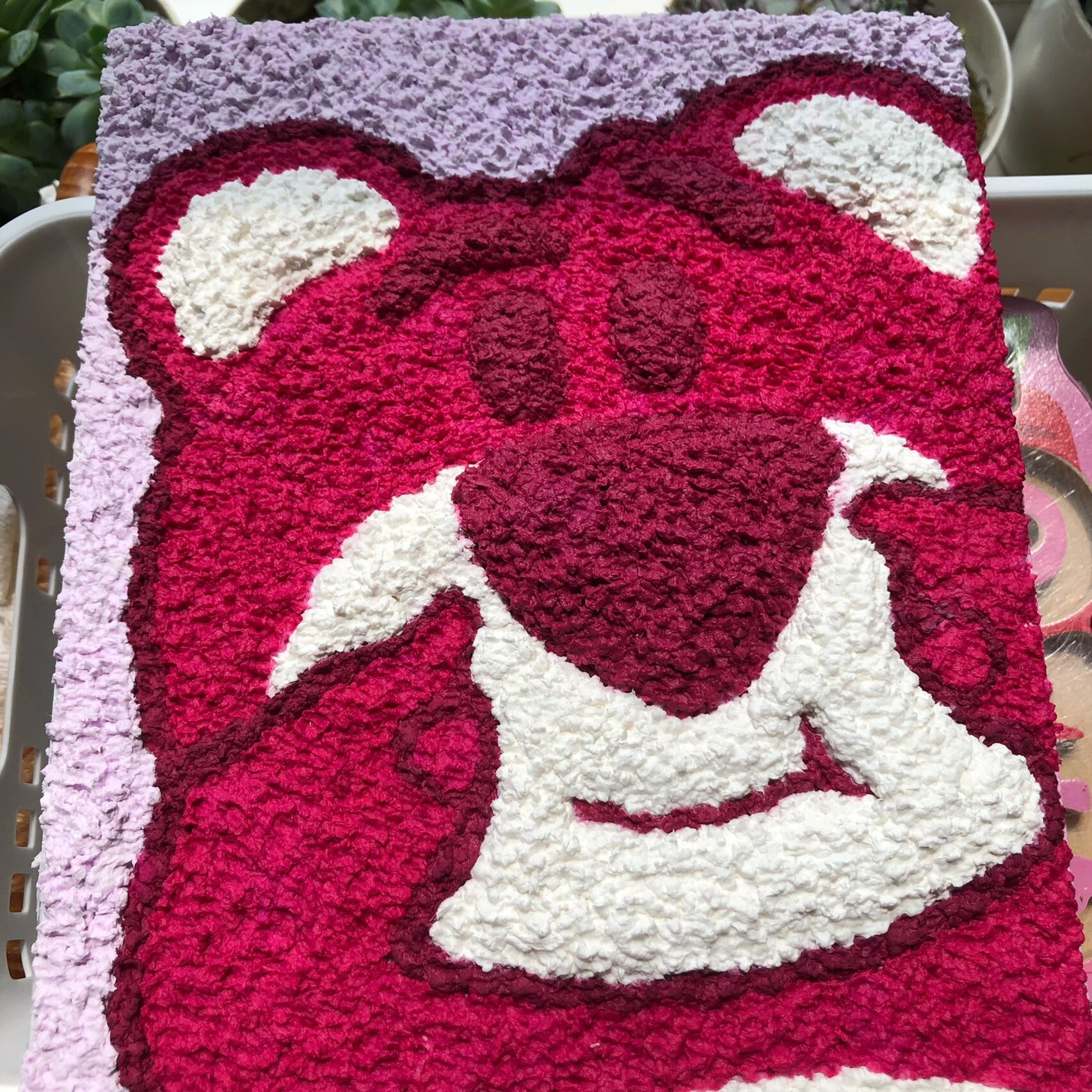 纸浆画|草莓熊91