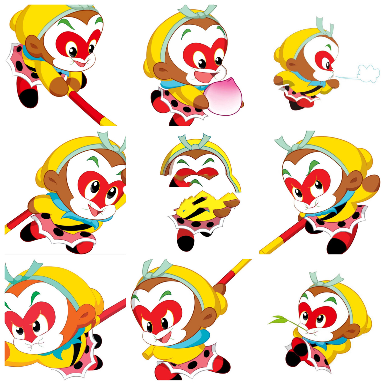 幼儿园西游记孙悟空卡通主题墙素材原图 幼儿园环创卡通系列素材 孙