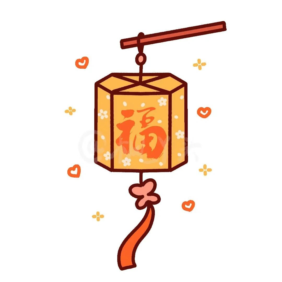 96古风灯笼|简笔画|元宵&春节【合集