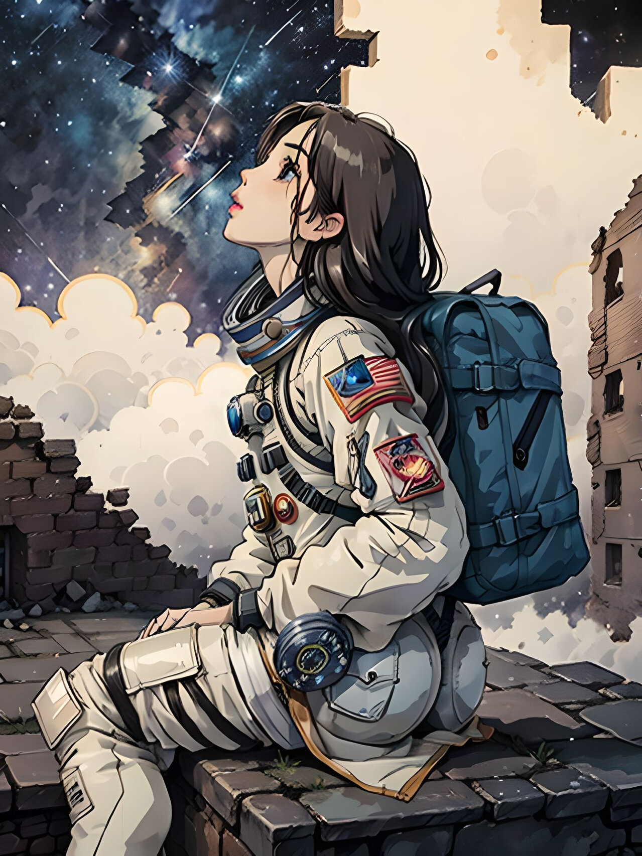 流浪地球 流浪地球2 宇航员卡通头像 漫画头像 可爱漫画宇宙少女 保护