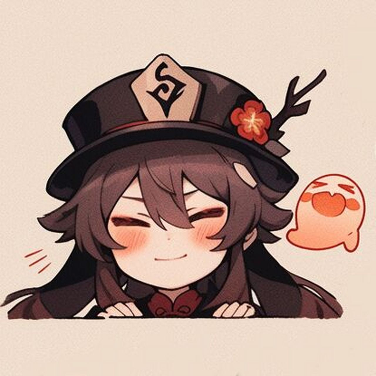 92原神q版头像|胡桃 "太阳出来我晒太阳,月亮出来我晒月亮咯.