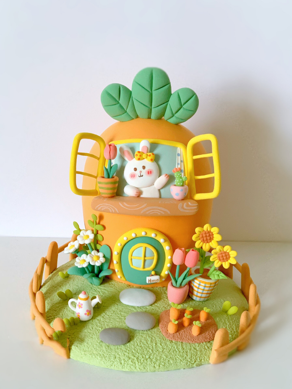 超轻粘土|兔兔哒胡萝卜房子9209 制作方法编辑中98,兔兔开着她