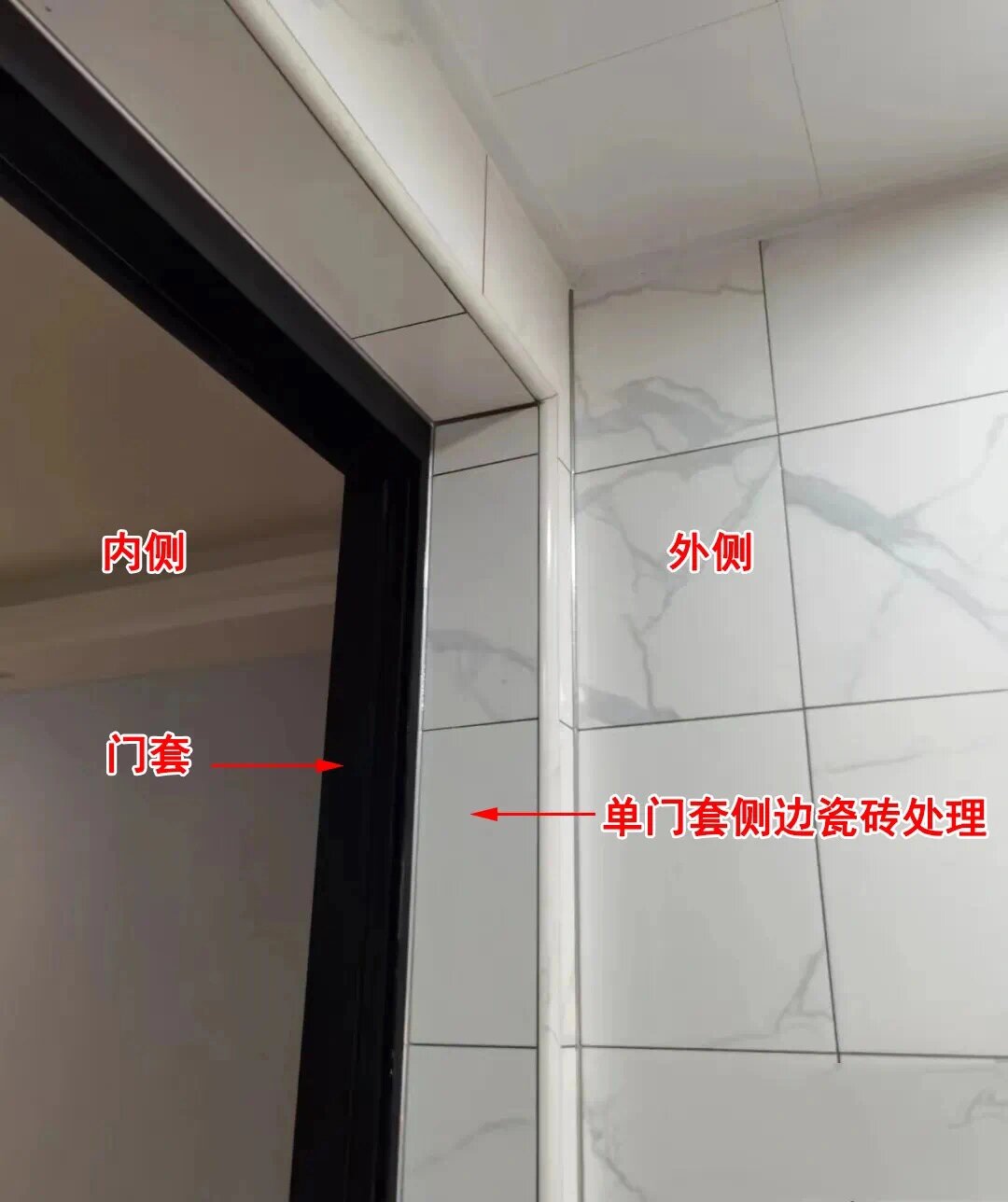 单包门套俗称半包门,是指在门洞内外单边安装上保护装饰门框,另外一