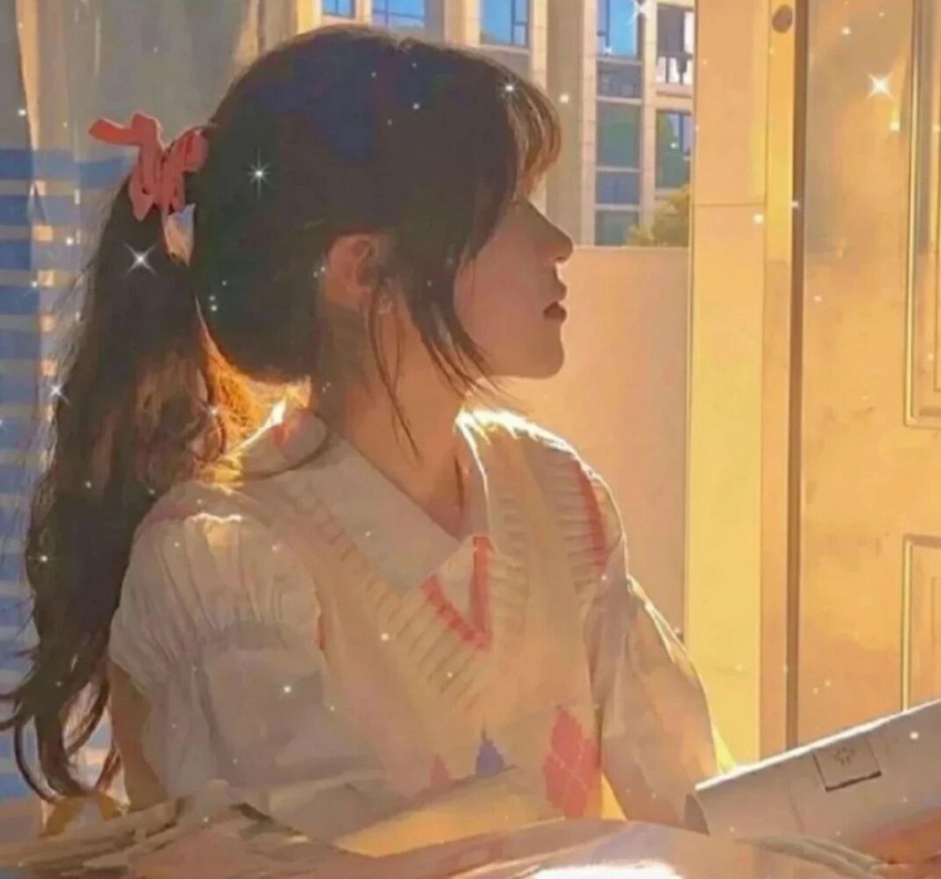 真人侧脸头像女