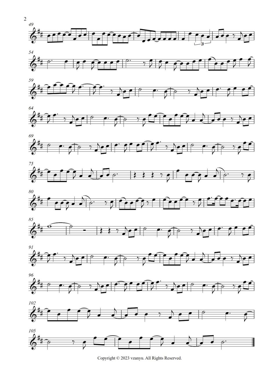 火影忍者《青鸟》长笛,单簧管等乐器五线谱 图1/2:c调 图3/4:d调 图5