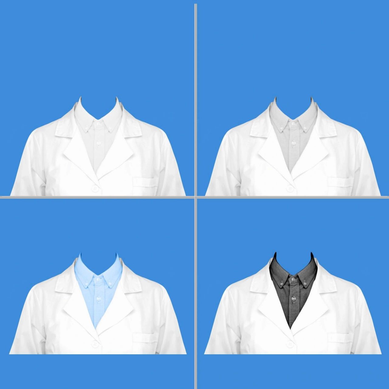 医生白大褂修图换服装换底色修改尺寸 多种素材可选择,报名照,胸牌等