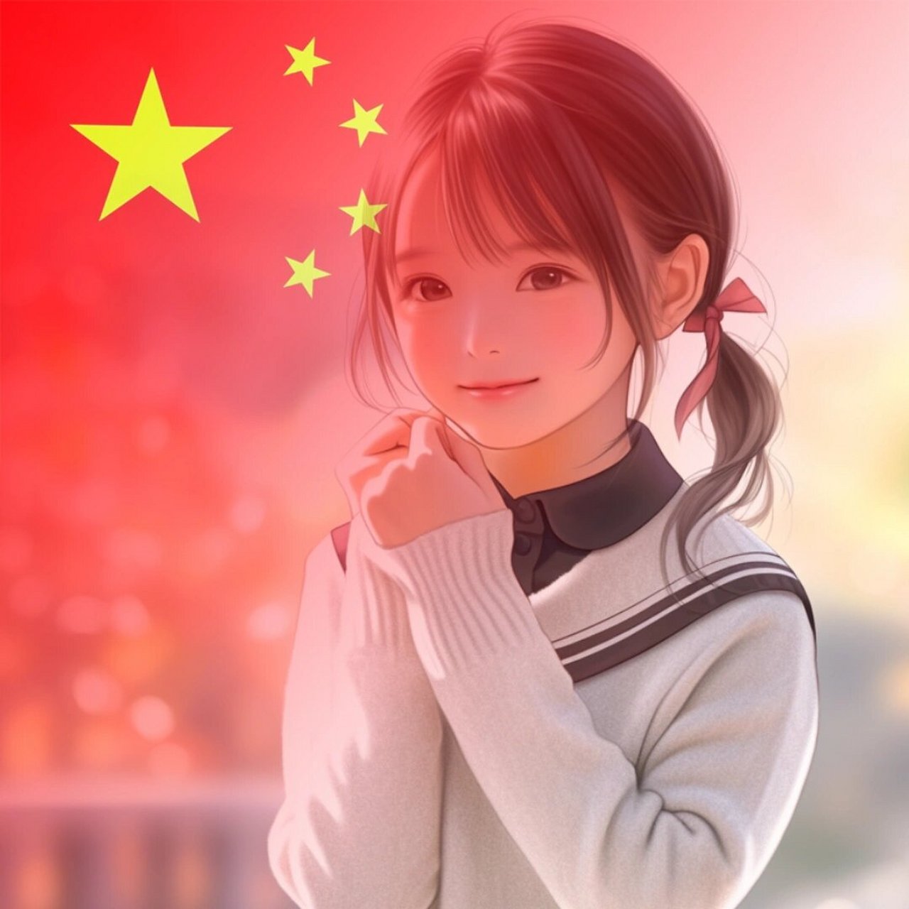 带有中国女孩的头像图片