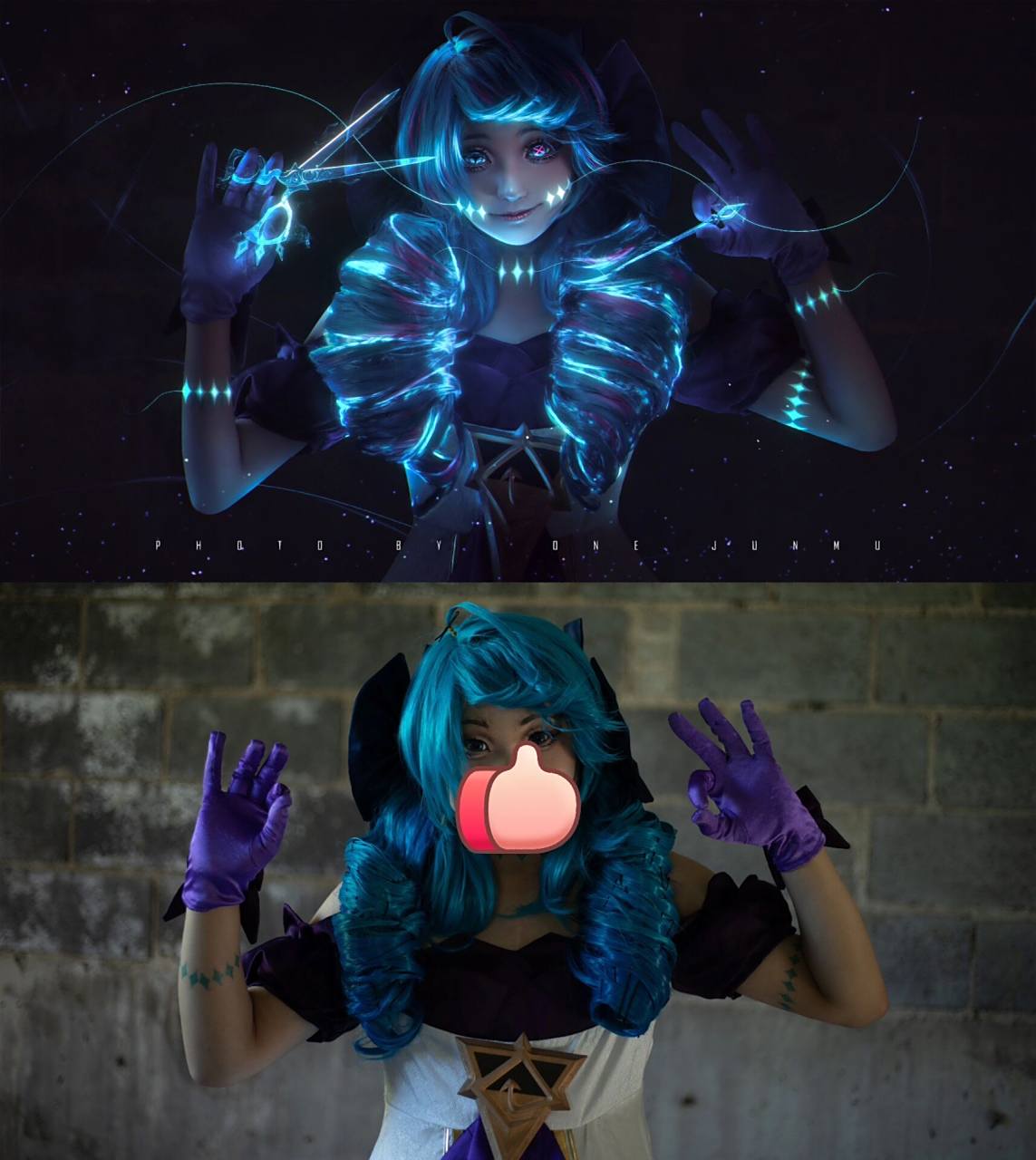 cos后期|英雄联盟·格温 原片展示已获得授权 真的很喜欢格温了!