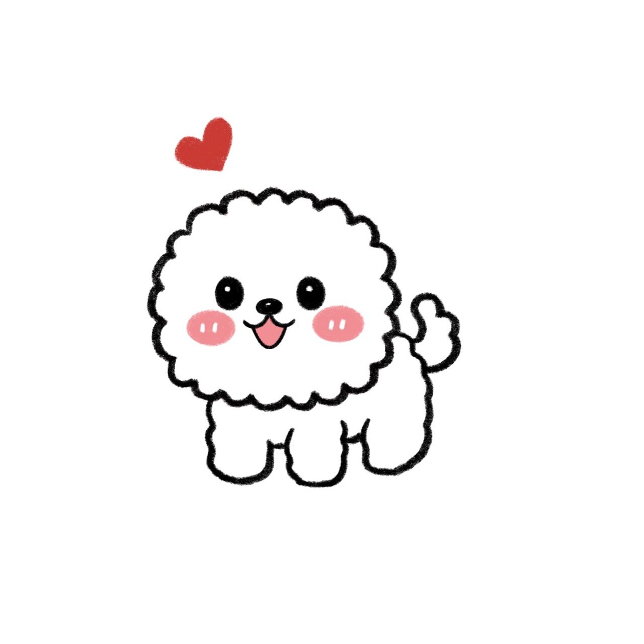 手残党学简笔画附教程7315画个简单小狗