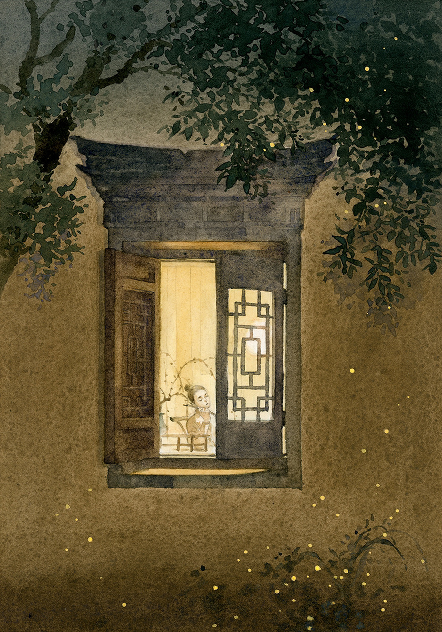 古风手绘插画 老师:桃年 一笔一画一世界 每一个窗户都是不一样的风景