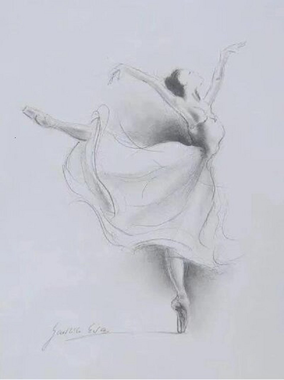 爱芭蕾,画芭蕾,芭蕾主题素描,在家画起来 ballerina by ewa gawlik